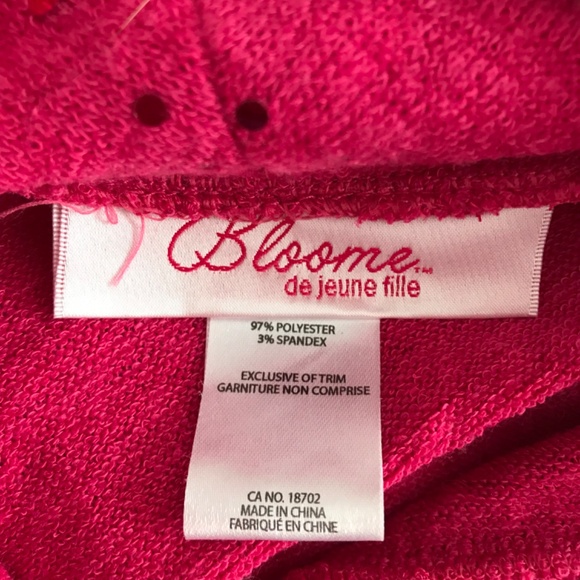 Bloome de jeune fille Pink Sequin Long Sleeve Cowl Neck Dress Offset Bow - Picture 7 of 8